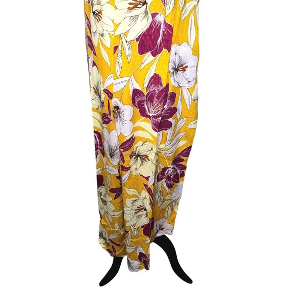 Band of the Free NWT Euphoria Gold Floral Wide Leg Jumpsuit Sz Small Womens Yell - Picture 9 of 14